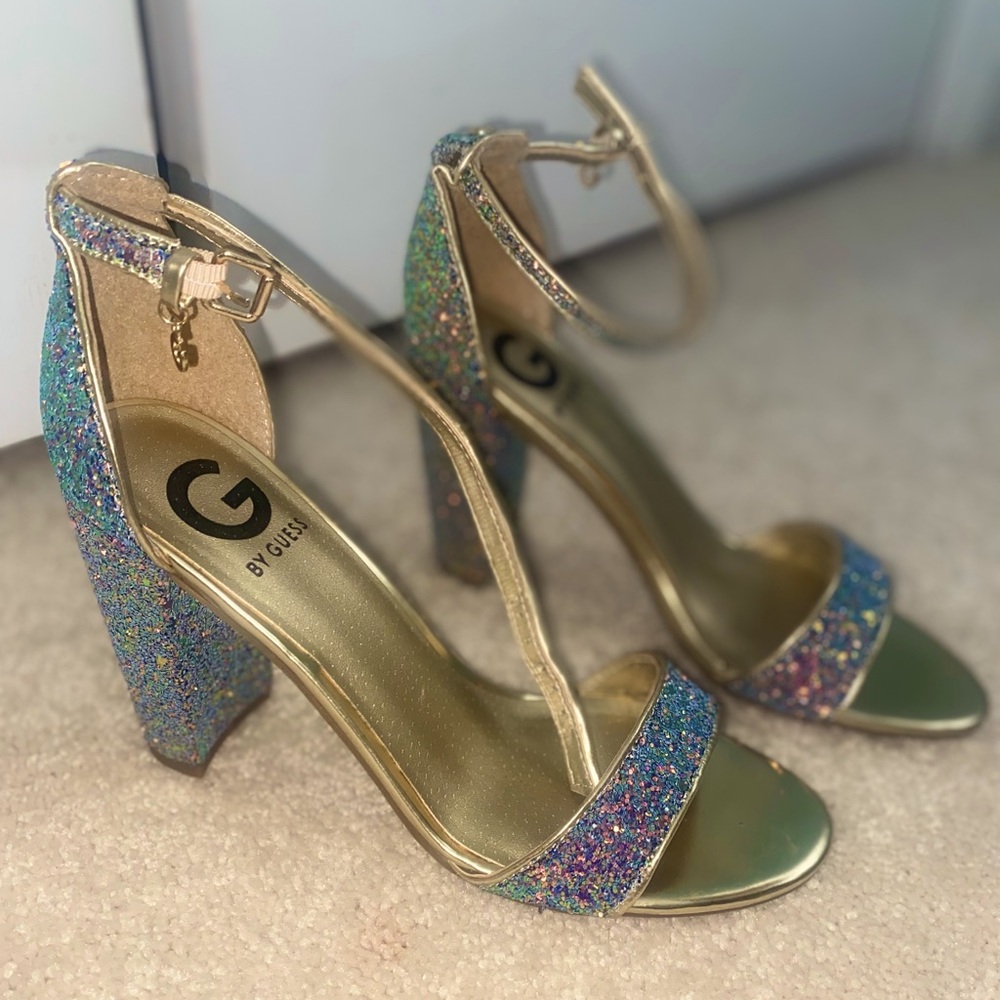 GUESS Sparkle Ankle Wrap Shoes perfect for Holidays